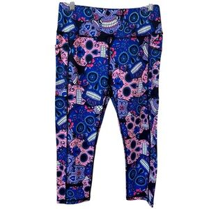 CVG Constantly Varied Gear Cotton Candy Skulls Capri Leggings